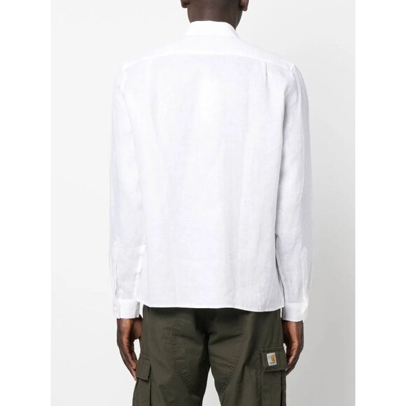 Lacoste White Linen Button-Down Shirt Size 40 - 41603 - Picture 4 of 11